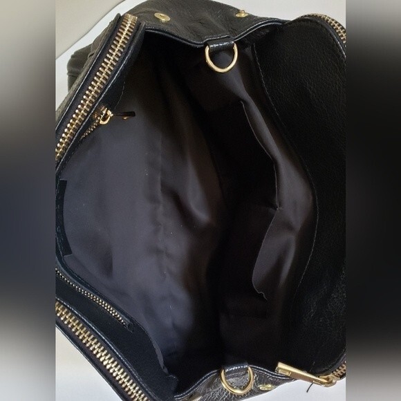 Borse In Pelle Black Leather Handbag Made in Italy - Picture 11 of 14